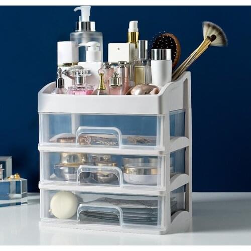 3 Layer Jewelry Container Make Up Case Makeup Brush Holder Organizers Box Makeup Organizer Drawers Plastic Cosmetic Storage Box