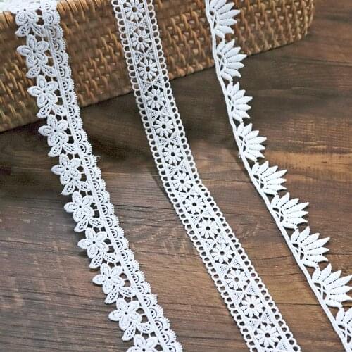 3 Yards floral leaves Lace Trim White trimmings For Dress trim Sewing Home Textile Handmade Clothes Lace Appliques DIY Craft