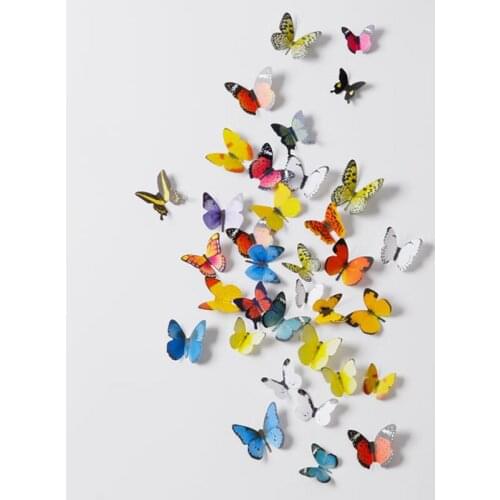 3D simulation Butterfly wall stickers with double-sided tape bedroom living room wall stickers plastic Butterfly