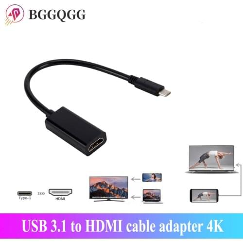 4K USB Type C To HDMI Adapter USB 3.1 To HDMI Cable Adapter Male To Female Converter 30 HZ for PC Computer TV Display HDTV Phone
