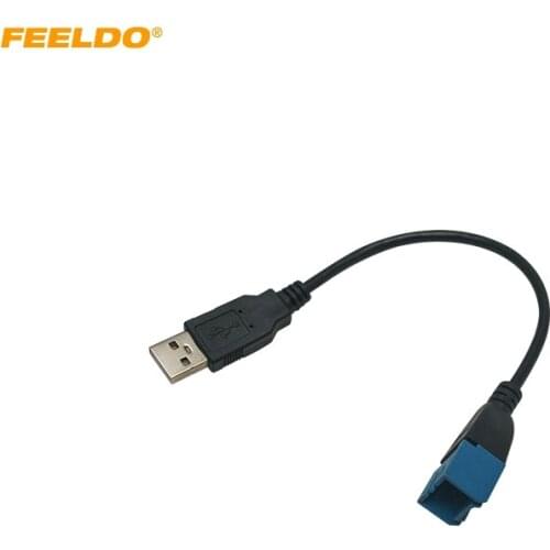 FEELDO 10Pcs Car Audio Input Media Data Wire 2.0 USB To Mini USB Port Cable Adapter For Nissan Ford Series USB AUX Transfer