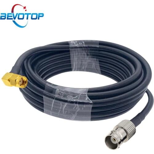 BNC Female Jack to RP-SMA Male Right Angle RG58 Cable 50 Ohm RF Coaxial Pigtail WIFI Camera Video Antenna Extension Jumper Cord