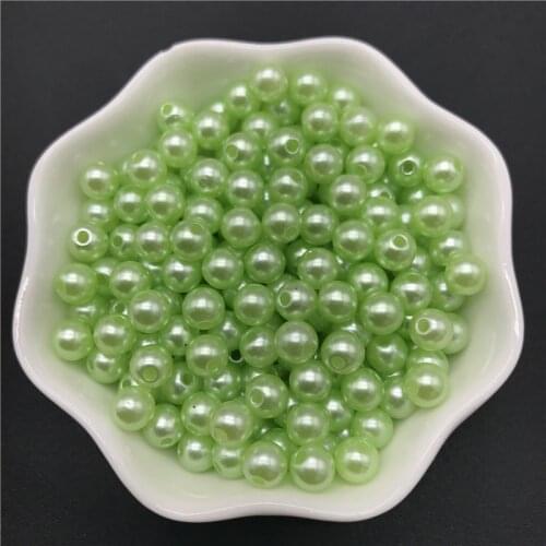 4mm 6mm 8mm 10mm Green Imitation Pearls Acrylic Beads Round Pearl Spacer Loose Beads For Jewelry Making