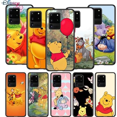 Pooh Bear Cute for Samsung S20 FE Ultra Plus A91 A81 A71 A51 A41 A31 A21S A72 A52 A42 A02S Soft Black Phone Case