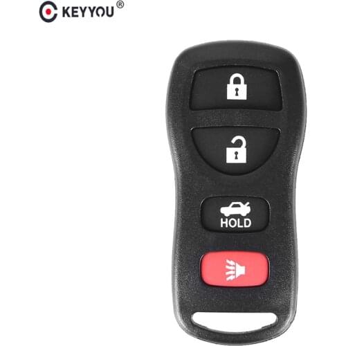 KEYYOU 4 Buttons For Nissan Tiida LIVINA X-Trail Paladin Altima Maxima 350Z Armada Remote Car Key Fob Case Shell Keyless Entry