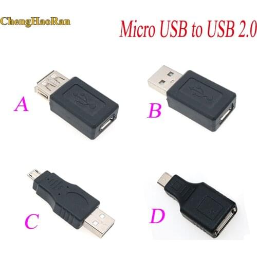 ChengHaoRan 100pcs USB 2.0 Type A Female to Micro USB B Female Adapter Plug Converter usb 2.0 to Micro usb connector wholesale