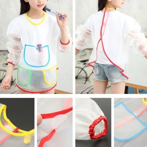 Waterproof General Kids Antifouling Painting Apron Blouse Girl Boy School Smock Long-sleeved Children Smock Apron for Painting