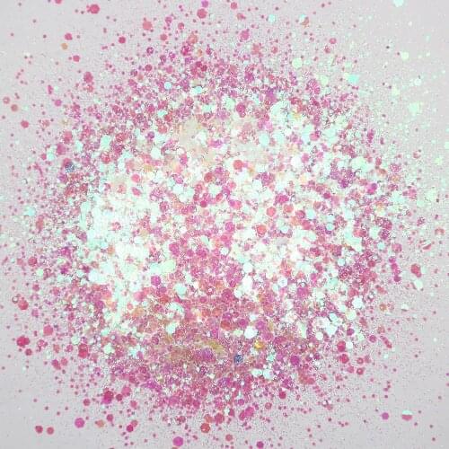 Nail Art Chunky *Unicorn* Diamond White Iridescent Chunky Glitter,Chunky Polyester Opal Holographic Glitter Chunky Opal Glitter