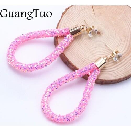 EK2187 European Fashion Zircon Crystal Water Drop Earrings for Women Jewelry Shinning Statement Oval Dangle Earring Brincos