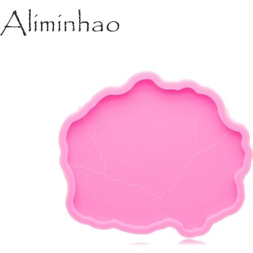 DY0769 4in Brain Geode Coaster Agate Resin Mold for Epoxy Resin Making Tools, Silicon Mould Rolling Tray