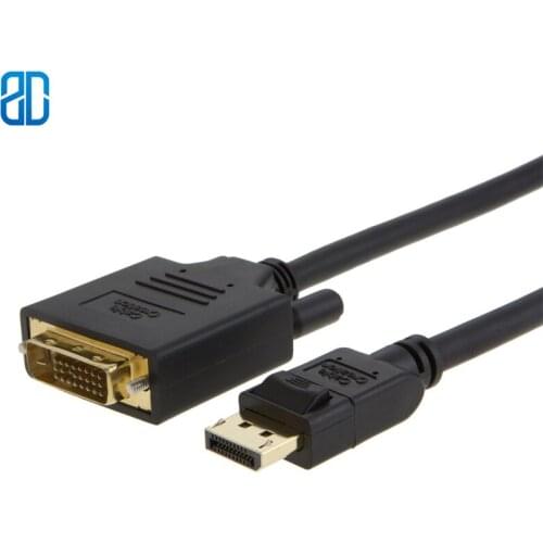 DisplayPort to DVI Cable DP Male to DVI Male Cable, Gold Plated Adapter Support 1080P Full HD Black
