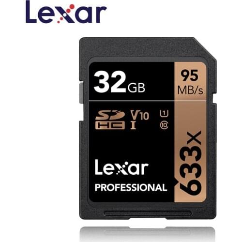 Lexar SD Card 32 GB Genuine 95MB/s 633x flash card SDHC U1 Class 10 Memory Card sd cartao de memoria For DSLR HD video 3d card
