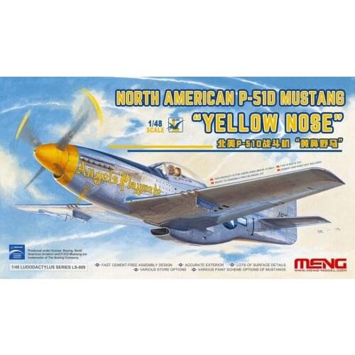 Meng Model 1/48 LS-009 P-51D Mustang Fighter "Yellow Nose" Fly sky