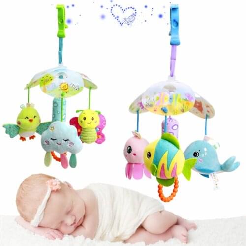 Cartoon Babies Toys Rattles Educational Baby Mobile Crib Babies Toys Mobile Crib Soft Toys Juguetes Bebes Plush Toy AC50YL