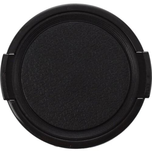 Camera Plastic Side Pinch Clip On Front Lens Cap Protective Cover Black 49mm