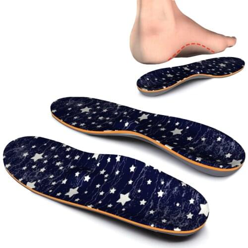Star Pattern Foot High Arch Support Insole, Suitable For Lighten Fatigue, Non-slip, Quick-drying Memory Foam