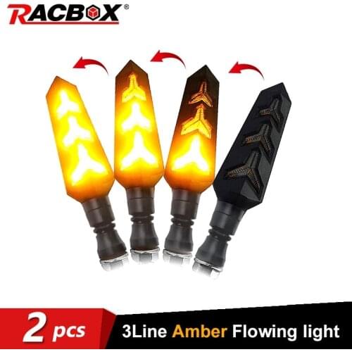 2pcs 3Led Motorcycle Turn Sequential Signals LED Blinker Flowing Water Flashing Lights Tail Stop Indicators Turn Signal Lamp