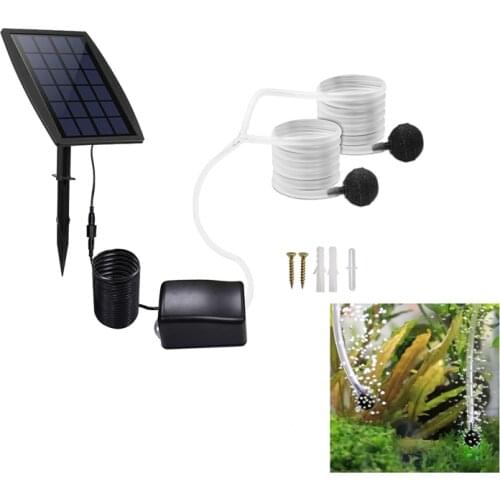 Outdoor Pond Fish Tank Solar Water Air Pump Oxygenator Portable Inserting Ground Waterproof Silent Air Pump Fish Accessories