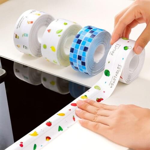 Kitchen Sink Waterproof Sticker Transparent Toilet Gap Shower Sink Sealing Strip Sealant Tape Self-adhesive Stickers Bathroom