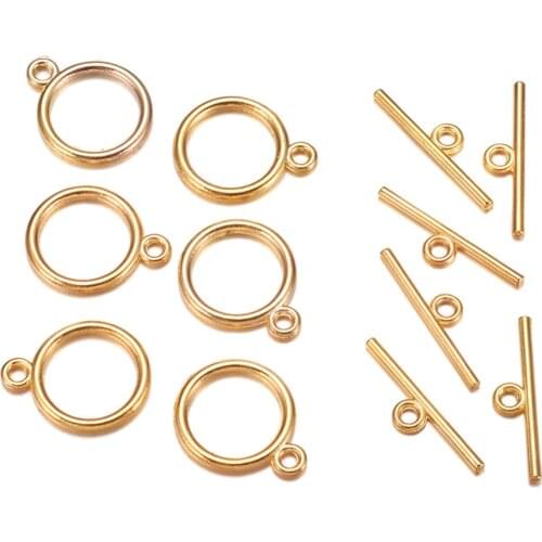 PandaHall 20Set 15x2mm 3 Colors Tibetan Style Metal Toggle Clasps for DIY Jewelry Necklace Making Findings Accessories Component