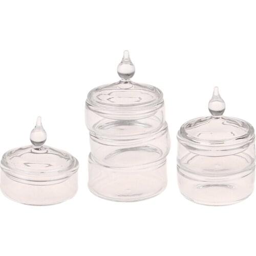 1/12 Dollhouse Multilayer Storage Box Jar Miniature Candy Jar Storage Box Food Dessert Can Jewelry Box Model Toys