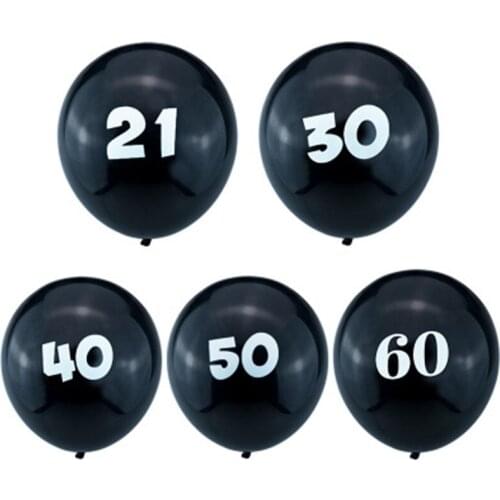 10pcs 12 Inch 2.8g Digital Printed Black Balloon Birthday Party Room Decoration Wedding Room Layout Supplies