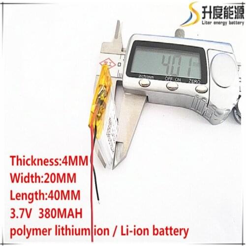 10pcs [SD] 3.7V,380mAH,[402040] Polymer lithium ion / Li-ion battery for TOY,POWER BANK,GPS,mp3,mp4,cell phone,speaker