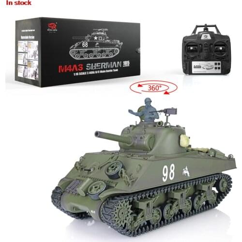 2.4G Heng Long 1/16 Scale 7.0 Plastic M4A3 Sherman RTR RC Tank 3898 360° Turret Boy Gifts TH17667-SMT4