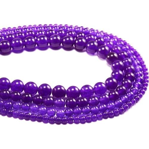 4 6 8 10 12 mm Purple Quartz Crystal Stone Round Beads Amethysts Spacer Loose Beads For DIY Jewelry Making Accessories Supplies