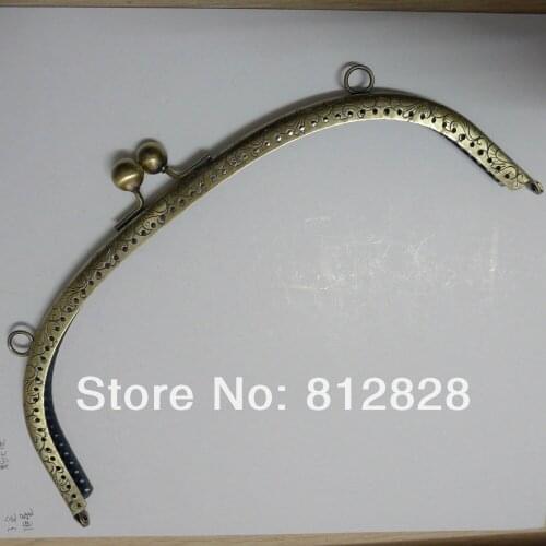 5pcs 24.5cm Antique Bronze Metal Clutch Frame with Clip Clasp and Sewing Holes