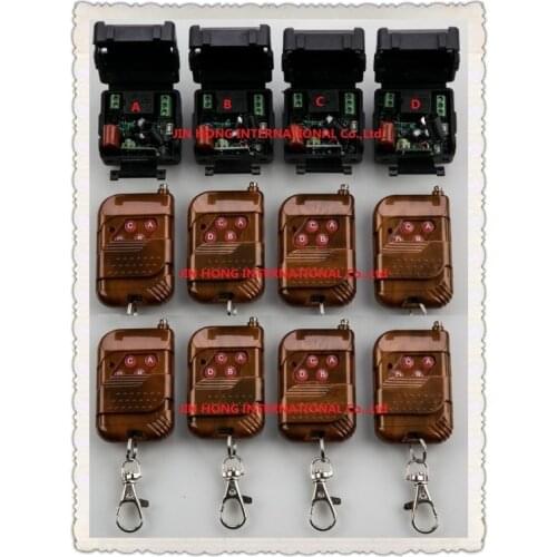 AC220V 1CH Wireless Remote Control System teleswitch 8 transmitter and 4 receiver universal gate remote control /radio receiver