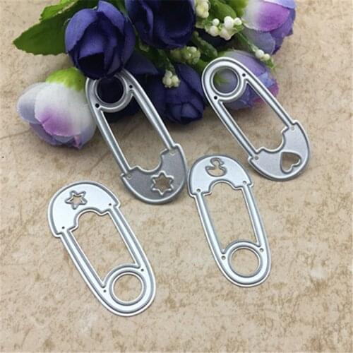 4pcs Safety Pin Edge Metal Die Cutting For Household DIY Scrapbooking Photo Album Decorative Embossing Folder Paper Cards
