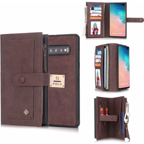 Case For Samsung Galaxy S8 9 10 Plus Phone Shell Wallet Flip PU Leather phone Coque Bag Cover For Samsung Note 8 9 10 Funda+Gift