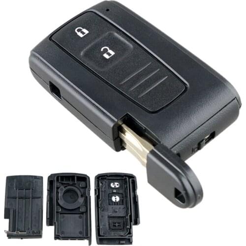 2 Buttons Black Car Key Case Replacement Car Remote Key Shell with TOY43 Blade Fit for Toyota Prius Corolla Verso Car