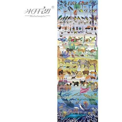 Michelangelo Wooden Jigsaw Puzzles 1200 Pieces Cartoon Animals Peacock Bird Lion Musical Notation Educational Toy Painting Decor