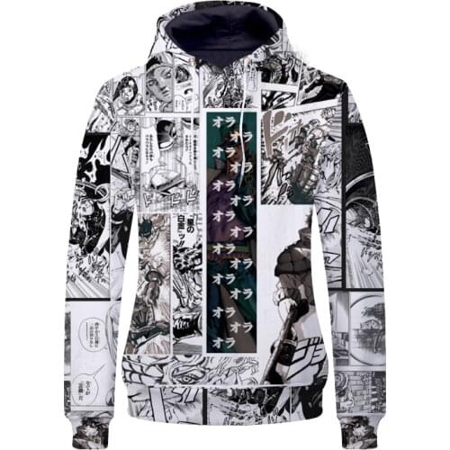 Jojos Bizarre Adventure Cosplay Sweater Hip Hop 3D Hoodie Men/Women Anime Tide Brand Hoodie Sweatshirt Fashion Harajuku Sweater