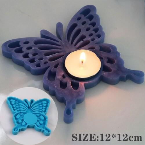 Art Butterfly Candlestick Silicone Mould for Diy Handmade Uv Epoxy Plaster Aromatherapy Candle Holder Resin Mold Home Decoration