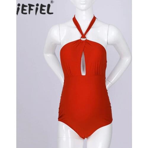Maternity Swimsuits One Piece Halter Open Back Pregnancy Monokini Swimwear Pregnant Woman Bikini Bathing Suit Tankinis Beachwear