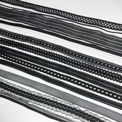 Hot! 5Meters 1.2cm to 4cm Width Black Garment Accessories Lace Material elastic Sewing Lace Trim Ribbon Necklace Wholesale