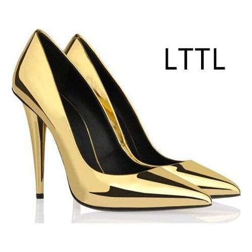 New LTTL Women High Heels Shoes Sexy Women Pumps Wedding Party Spike Heel Pointed Toe Scarpe Donna Red Black Gold Women Shoes