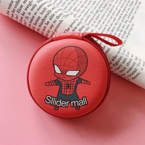 Cartoon Cute Earphone Case PU Leather Headphone Storage Box Protective USB Cable Organizer Earbuds Pouch Bag Earphone Bag