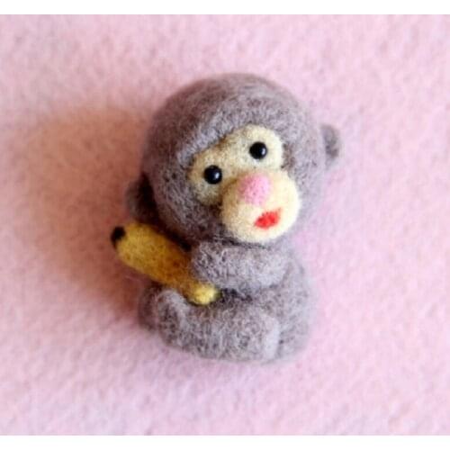 Monkey Needle Felting Kit for Beginner, Felting Starter Kit, Contains Enough Felting Wool and Tools, English Manual