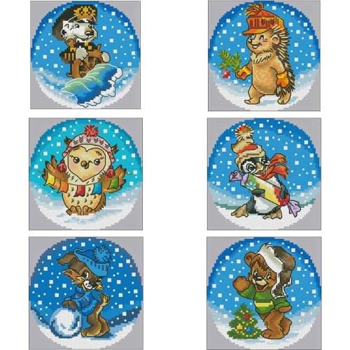 Little animal in a bottle patterns Counted Cross Stitch 11CT 14CT DIY Cross Stitch Kits Embroidery Needlework Sets