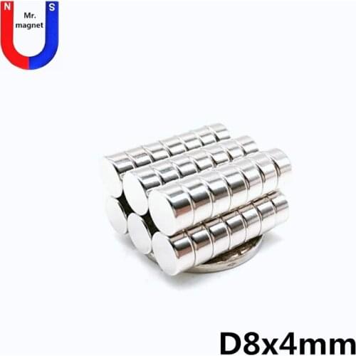 100pcs 8x4 Neodymium Magnet 8*4 Super Strong Powerful Permanent Magnetic Magnets 8mm x 4mm Small Round NdFeB Cylinder