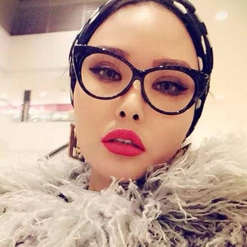 New Cat Eye Glasses Frame Women Brand Designer Optical Eyeglasses Ladies Fashion Retro Clear Glasses