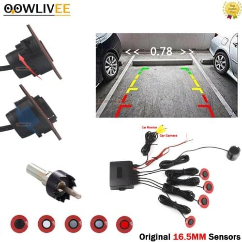OOWLIVEE Parktronic 16.5mm Flat Car Parking Sensor Step Speaker Car Detector System Car Detector Alarm Video Parkmaster Jalousie