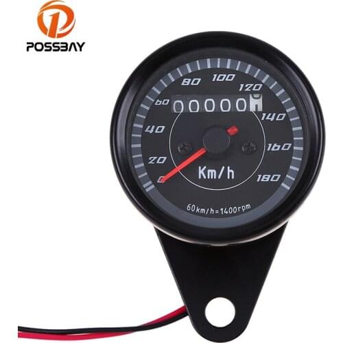 POSSBAY Motorcycle Odometer Gauge LED 12V Signal Back light Signal Motocross for Suzuki Harley Honda Yamaha BMW Odometer Gauge