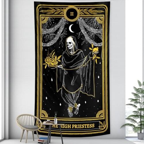 Psychedelic scene Tarot witchcraft home art decorative tapestry Hippie Bohemian decorative Datura sheet sofa blanket