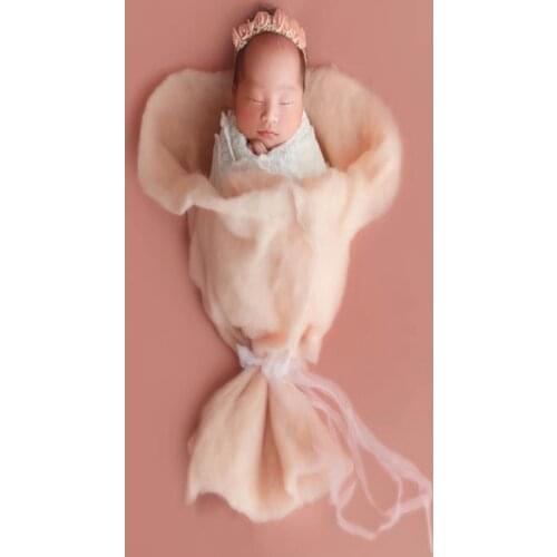 Newborn photography props baby blanket pure wool soft thin wool felt Baby wrapping cloth can be used for basket photo