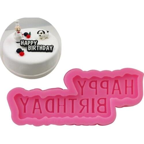 HAPPY BIRTHDAY Silicone Cake Mold Fondant Cake Decorating Tools Chocolate Insert Mold sugarcarft gumpaste mold